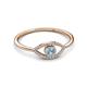 3 - Evil Eye Bold Round Aquamarine and Diamond Promise Ring 