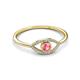 3 - Evil Eye Bold Round Pink Tourmaline and Diamond Promise Ring 