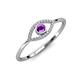 4 - Evil Eye Bold Round Amethyst and Diamond Promise Ring 