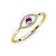 4 - Evil Eye Bold Round Amethyst and Diamond Promise Ring 