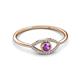 3 - Evil Eye Bold Round Amethyst and Diamond Promise Ring 