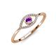 4 - Evil Eye Bold Round Amethyst and Diamond Promise Ring 