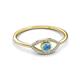 3 - Evil Eye Bold Round Blue Topaz and Diamond Promise Ring 