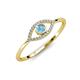 4 - Evil Eye Bold Round Blue Topaz and Diamond Promise Ring 