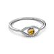 3 - Evil Eye Bold Round Citrine and Diamond Promise Ring 