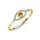 4 - Evil Eye Bold Round Citrine and Diamond Promise Ring 