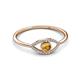 3 - Evil Eye Bold Round Citrine and Diamond Promise Ring 