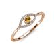 4 - Evil Eye Bold Round Citrine and Diamond Promise Ring 