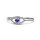 1 - Evil Eye Bold Round Iolite and Diamond Promise Ring 