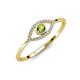 4 - Evil Eye Bold Round Peridot and Diamond Promise Ring 