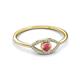 3 - Evil Eye Bold Round Rhodolite Garnet and Diamond Promise Ring 