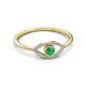 3 - Evil Eye Bold Round Emerald and Diamond Promise Ring 