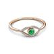 3 - Evil Eye Bold Round Emerald and Diamond Promise Ring 