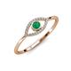4 - Evil Eye Bold Round Emerald and Diamond Promise Ring 
