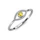 4 - Evil Eye Bold Round Yellow Sapphire and Diamond Promise Ring 