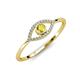 4 - Evil Eye Bold Round Yellow Sapphire and Diamond Promise Ring 