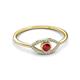 3 - Evil Eye Bold Round Ruby and Diamond Promise Ring 