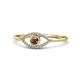 1 - Evil Eye Bold Round Smoky Quartz and Diamond Promise Ring 