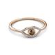 3 - Evil Eye Bold Round Smoky Quartz and Diamond Promise Ring 