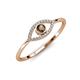 4 - Evil Eye Bold Round Smoky Quartz and Diamond Promise Ring 