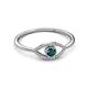 3 - Evil Eye Bold Round London Blue Topaz and Diamond Promise Ring 