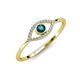 4 - Evil Eye Bold Round London Blue Topaz and Diamond Promise Ring 