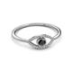 3 - Evil Eye Bold Round Black and White Diamond Promise Ring 