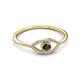 3 - Evil Eye Bold Round Black and White Diamond Promise Ring 