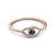 3 - Evil Eye Bold Round Black and White Diamond Promise Ring 