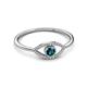 3 - Evil Eye Bold Round Blue and White Diamond Promise Ring 