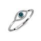 4 - Evil Eye Bold Round Blue and White Diamond Promise Ring 