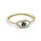 3 - Evil Eye Bold Round Blue and White Diamond Promise Ring 