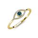 4 - Evil Eye Bold Round Blue and White Diamond Promise Ring 