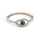 3 - Evil Eye Bold Round Blue and White Diamond Promise Ring 