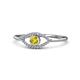 1 - Evil Eye Bold Round Yellow and White Diamond Promise Ring 
