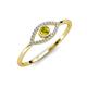 4 - Evil Eye Bold Round Yellow and White Diamond Promise Ring 