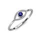 4 - Evil Eye Bold Round Blue Sapphire and Diamond Promise Ring 