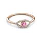 3 - Evil Eye Bold Round Pink Sapphire and Diamond Promise Ring 