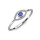 4 - Evil Eye Bold Round Tanzanite and Diamond Promise Ring 