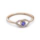 3 - Evil Eye Bold Round Tanzanite and Diamond Promise Ring 