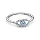3 - Evil Eye Bold Round Aquamarine and Diamond Promise Ring 