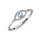 4 - Evil Eye Bold Round Aquamarine and Diamond Promise Ring 