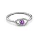 3 - Evil Eye Bold Round Amethyst and Diamond Promise Ring 