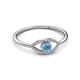 3 - Evil Eye Bold Round Blue Topaz and Diamond Promise Ring 