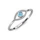 4 - Evil Eye Bold Round Blue Topaz and Diamond Promise Ring 