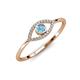 4 - Evil Eye Bold Round Blue Topaz and Diamond Promise Ring 