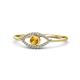 1 - Evil Eye Bold Round Citrine and Diamond Promise Ring 