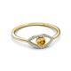 3 - Evil Eye Bold Round Citrine and Diamond Promise Ring 