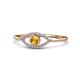 1 - Evil Eye Bold Round Citrine and Diamond Promise Ring 