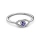3 - Evil Eye Bold Round Iolite and Diamond Promise Ring 
